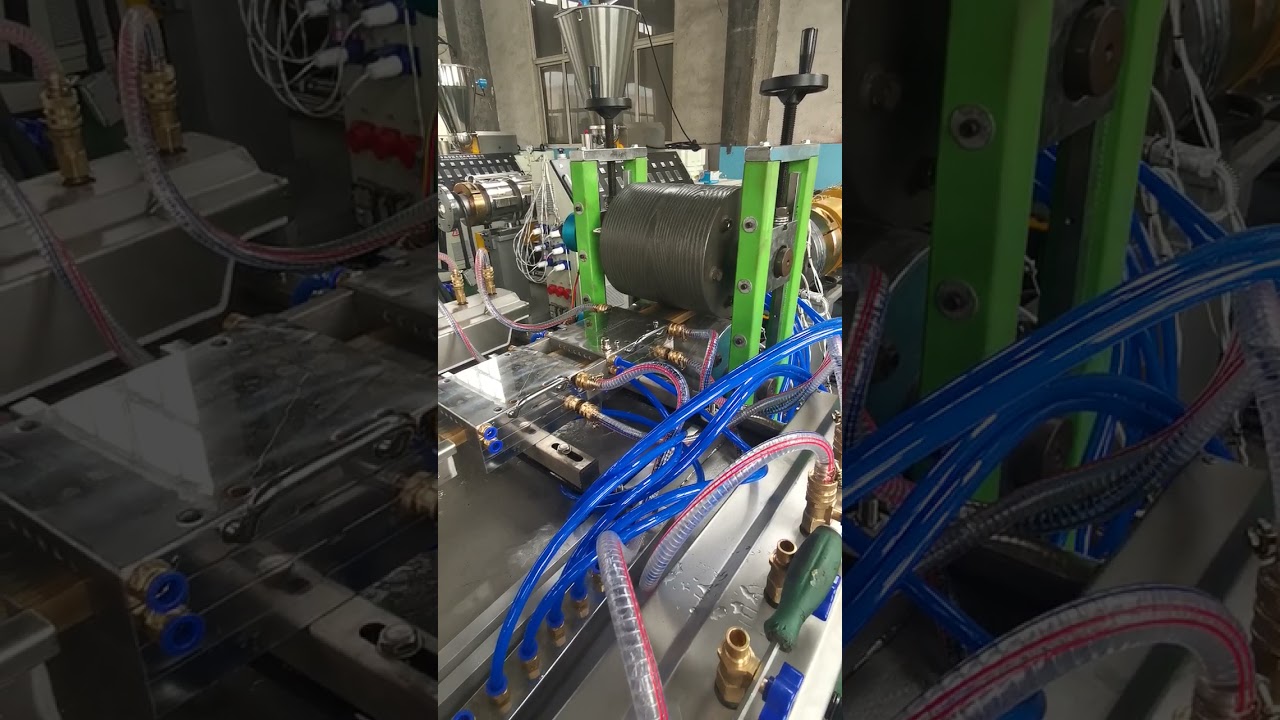 Wood Plastic Composite WPC decking profile extrusion machine 3D embossing online