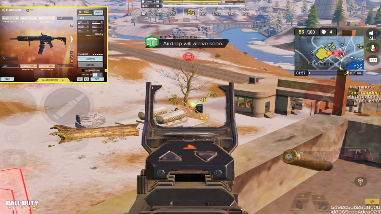 I reduced maximum aim shake in M13 🤯 | Best M13 RED DOT GUNSMITH in CODM BR | Solo vs Squads