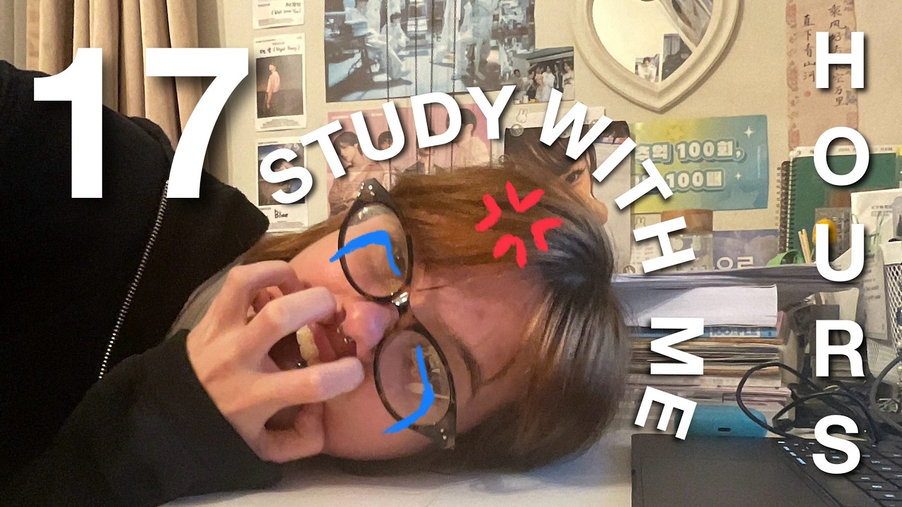 study with me live: 17 hours (real sounds, no music, 50/10 pomodoro technique) 🌷