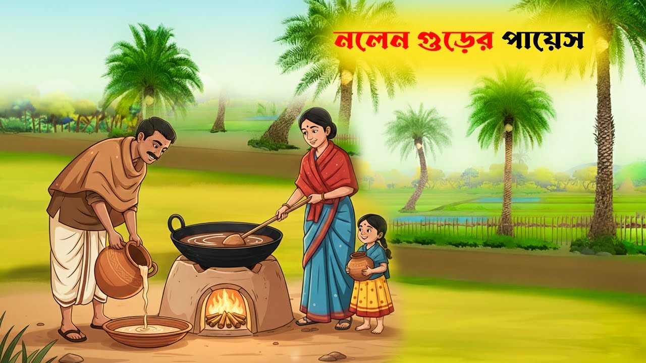 নলেন গুড়ের পায়েস | Bengali Moral Story | Bangla Village Cartoon | @AsmitaToons-bangla