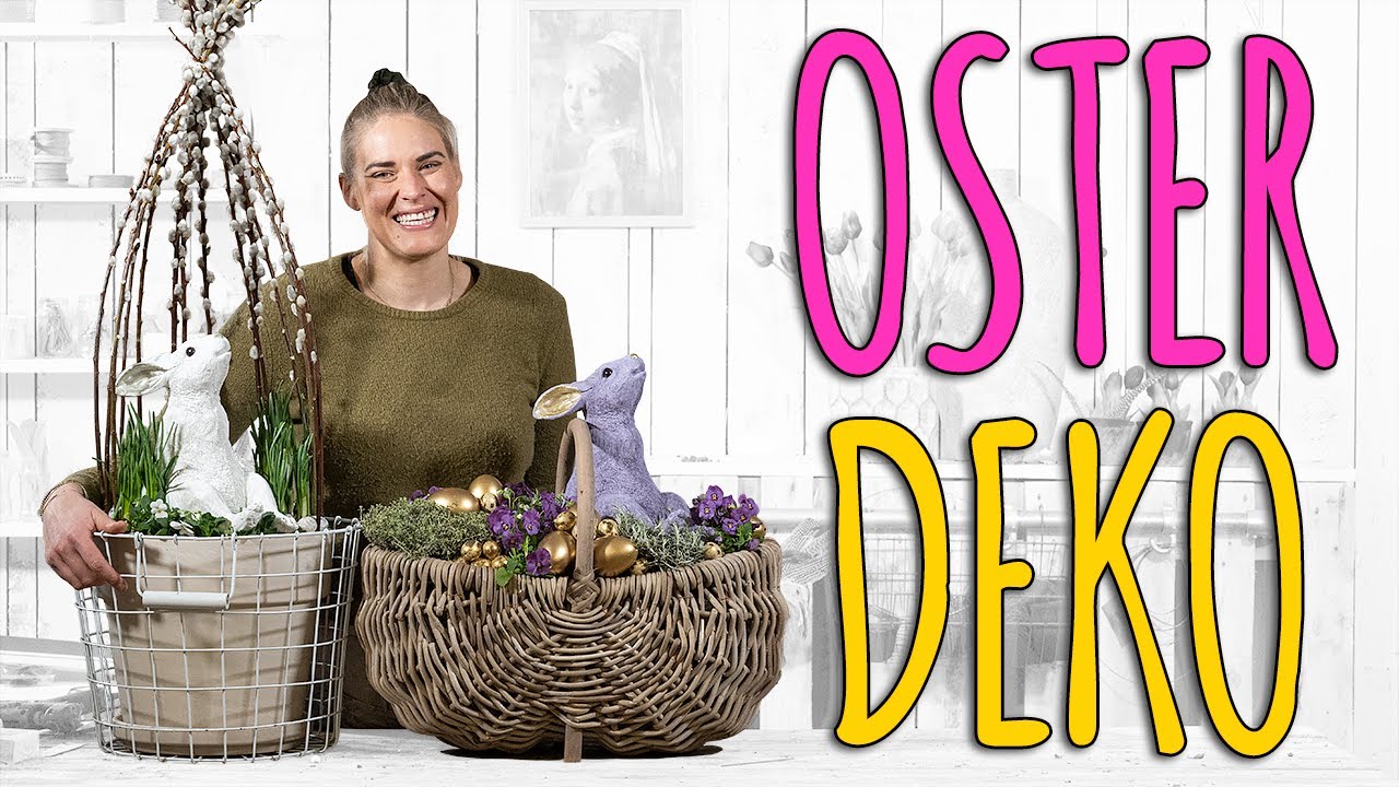 OSTERBEPFLANZUNG MIT FRÜHLINGSBLUMEN UND OSTERDEKO - DIY