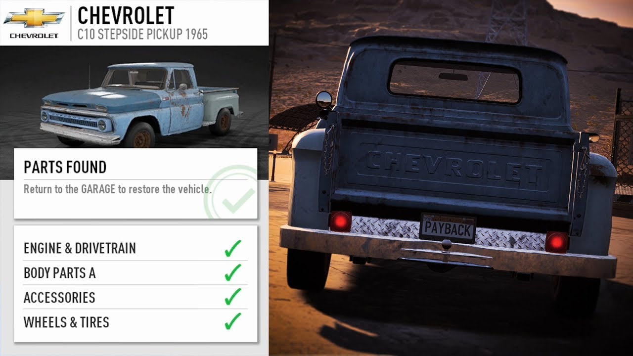 Need for Speed Payback DERELICT GUIDE: 1965 Chevrolet C10 Stepside