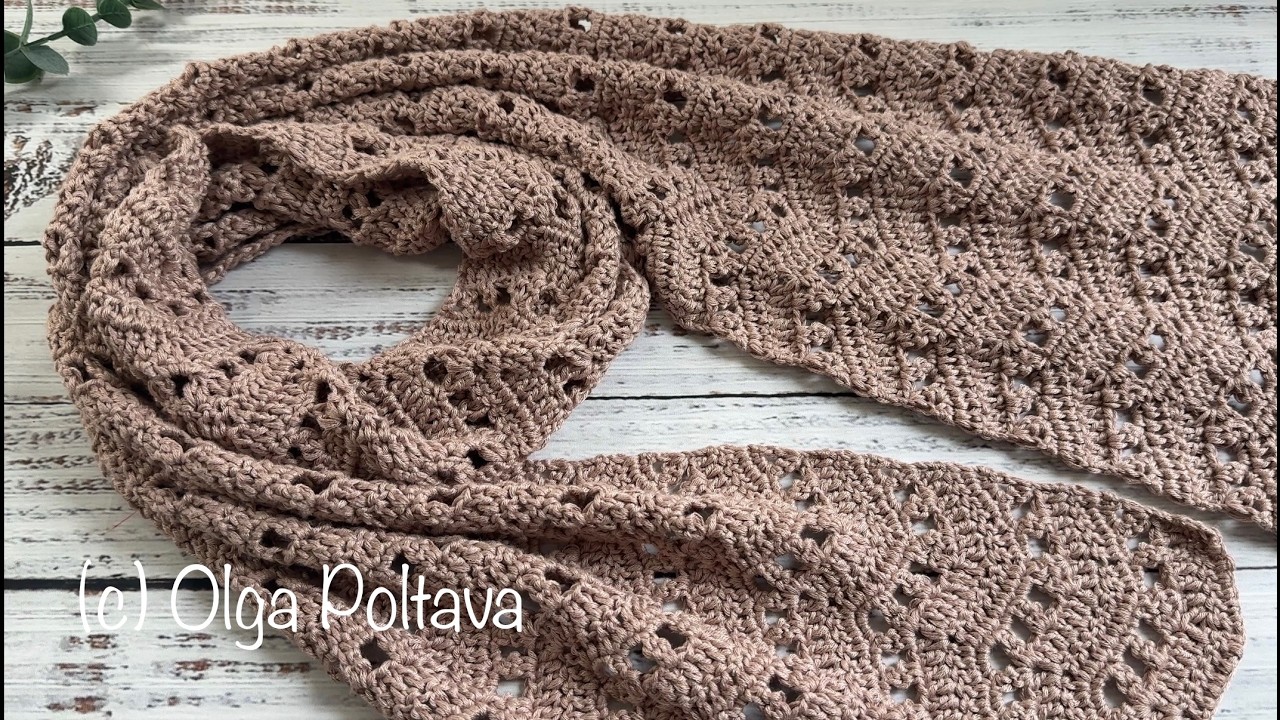How to Crochet Lacy Ripple Scarf, Crochet Video Tutorial