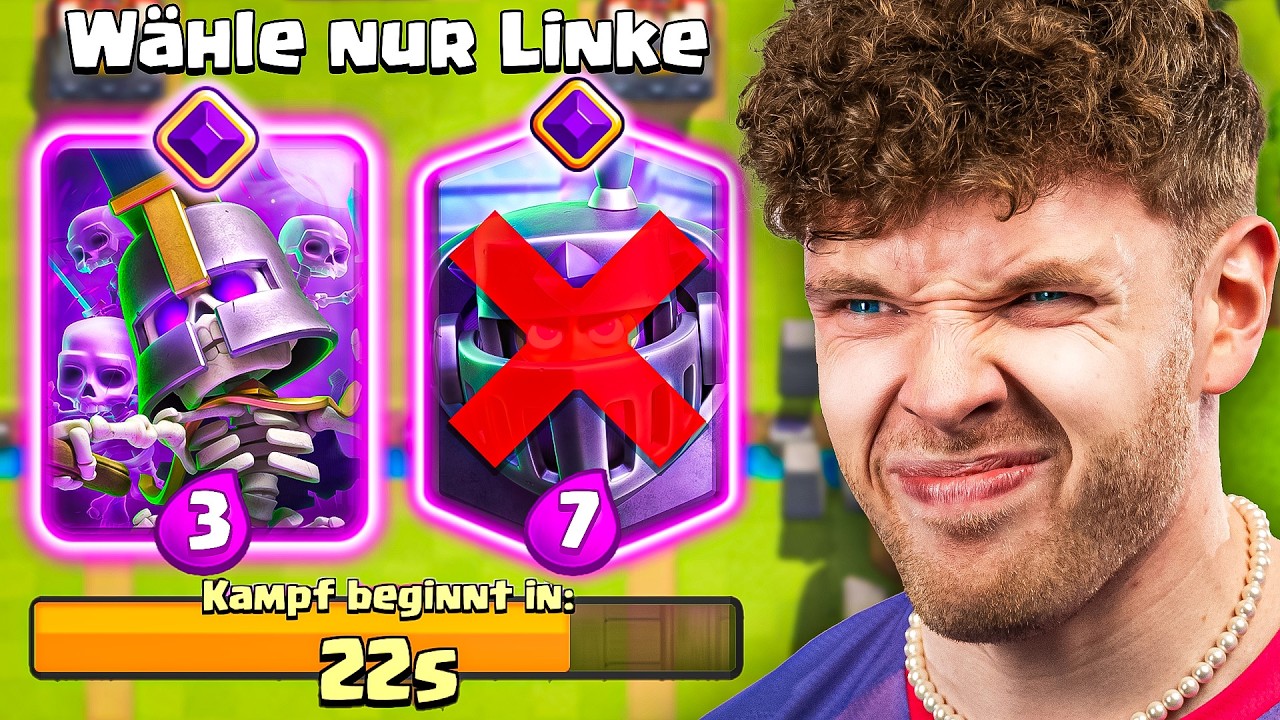 😱❌NUR LINKE KARTEN WÄHLEN, BIS ICH VERZWEIFLE... (GRATIS EMOTE) | Clash Royale Deutsch