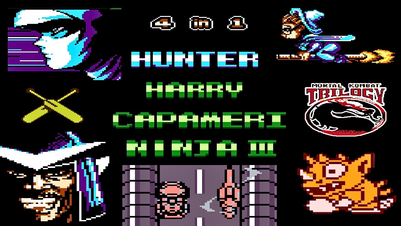 NES 4 in 1 Gameplay Walkthrough : Old School Gaming!