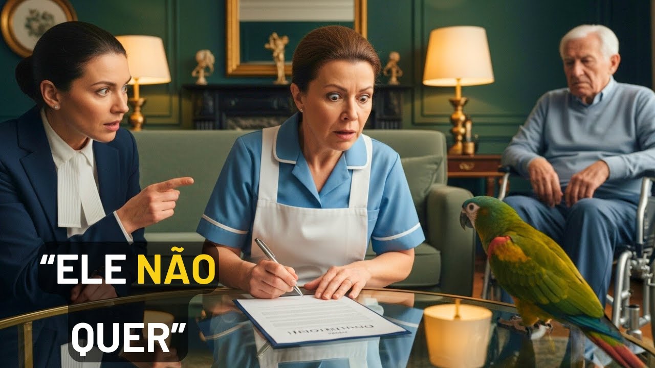 CUIDADORA DO IDOSO IA ASSINAR A POSSE DA CASA — MAS O PAPAGAIO DISSE ALGO ESTRANHO.