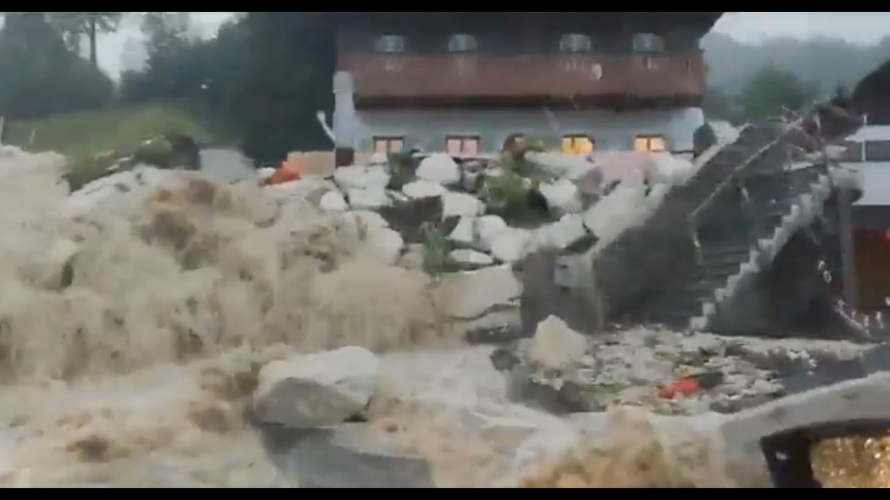 &Uuml;berflutung Sturzflut Unterach