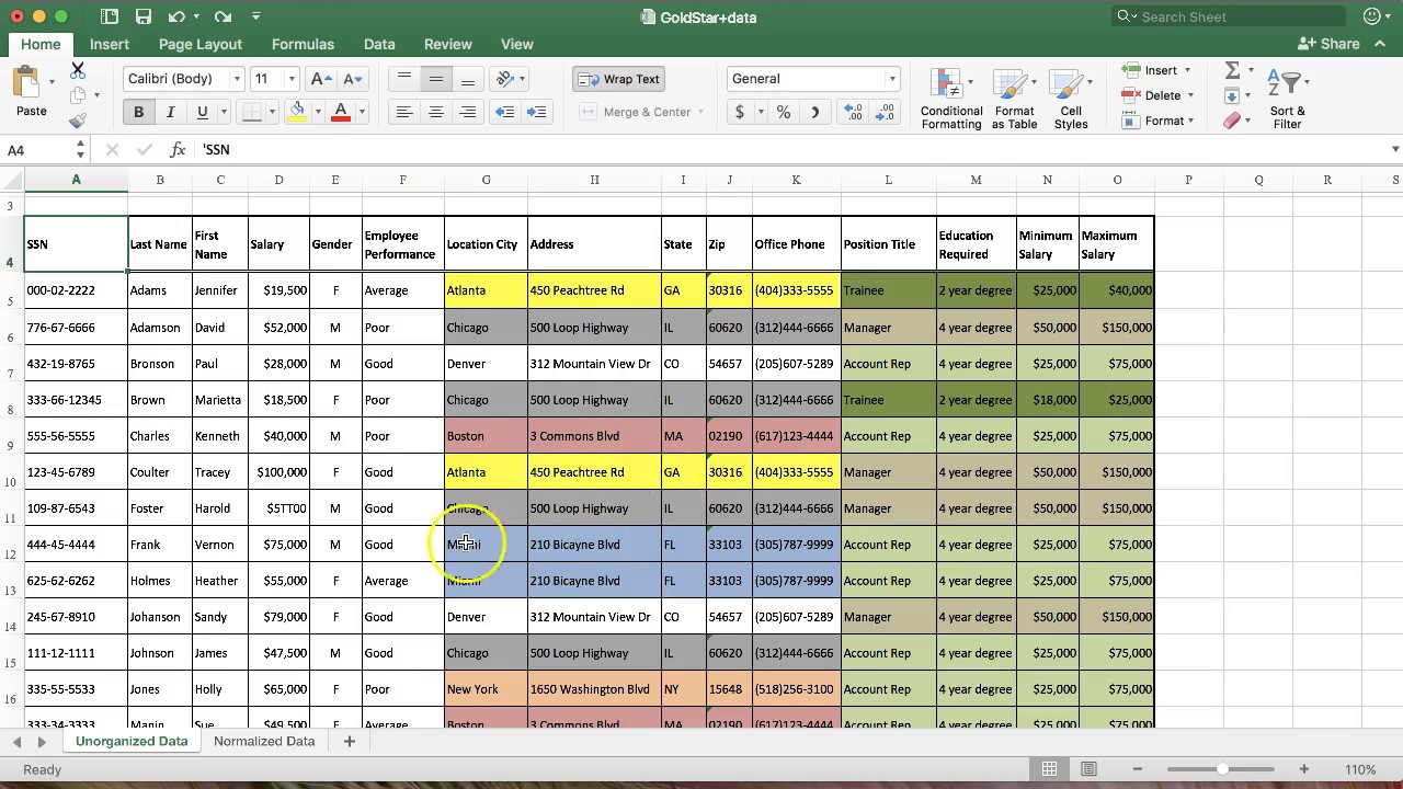 DB1. GoldStar Normalization Example