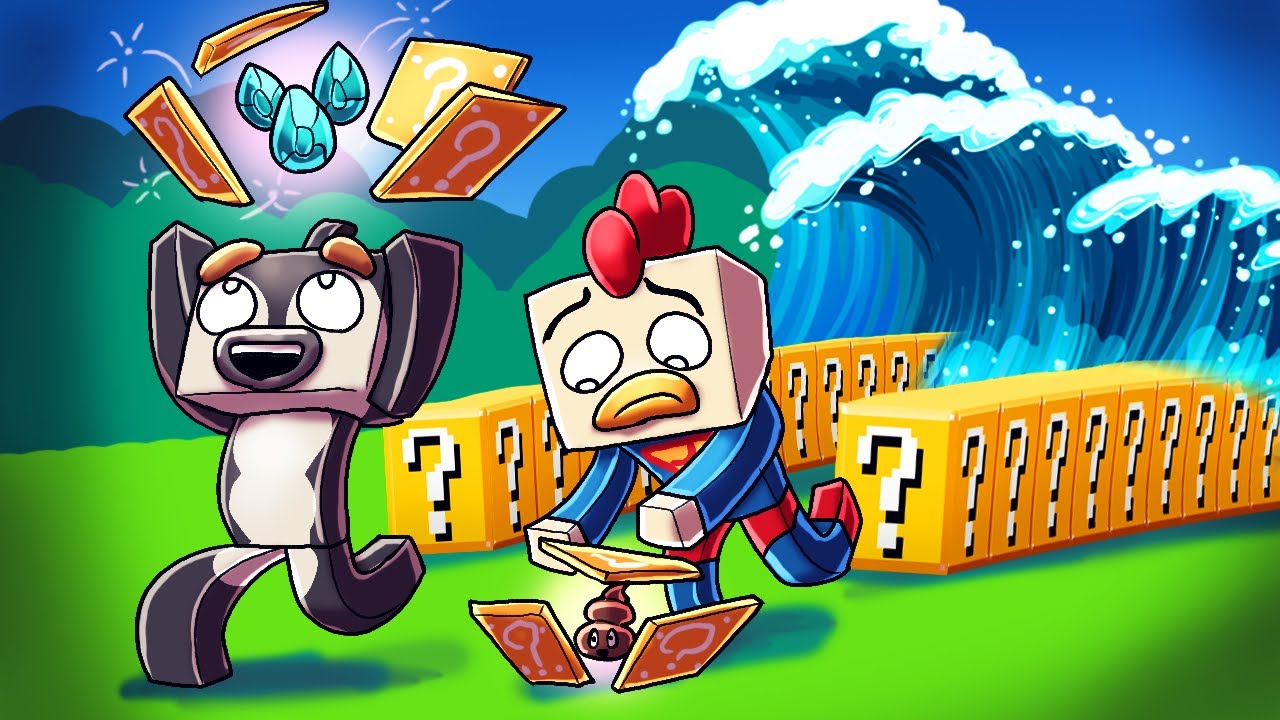 Minecraft | TSUNAMI LUCKY BLOCK RACE CHALLENGE - Tsunami Destroys City! (Run or Die)