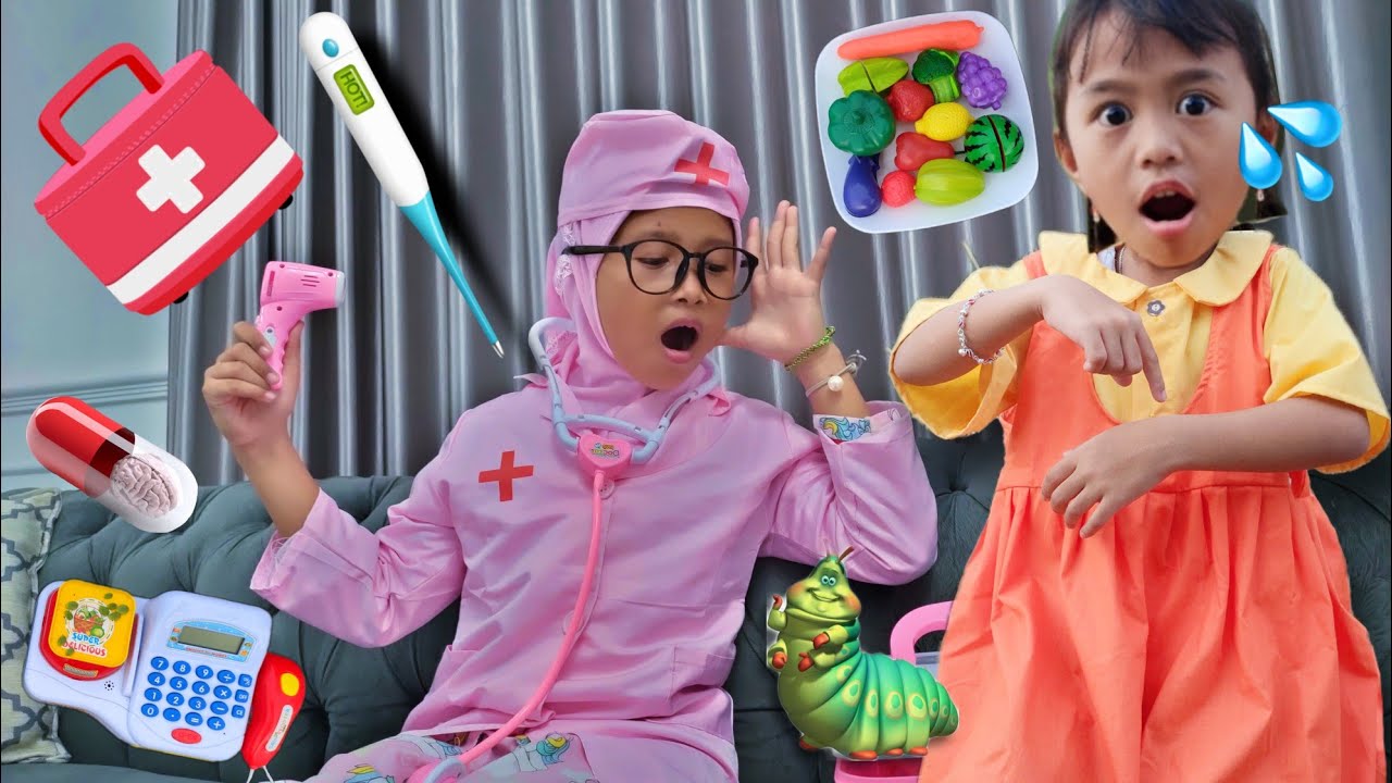 Masak Masakan, Dokter Dokteran Ambulance Drama Parodi Squid Game Sakit Kena Ulat Bulu 💞 Mainan Anak