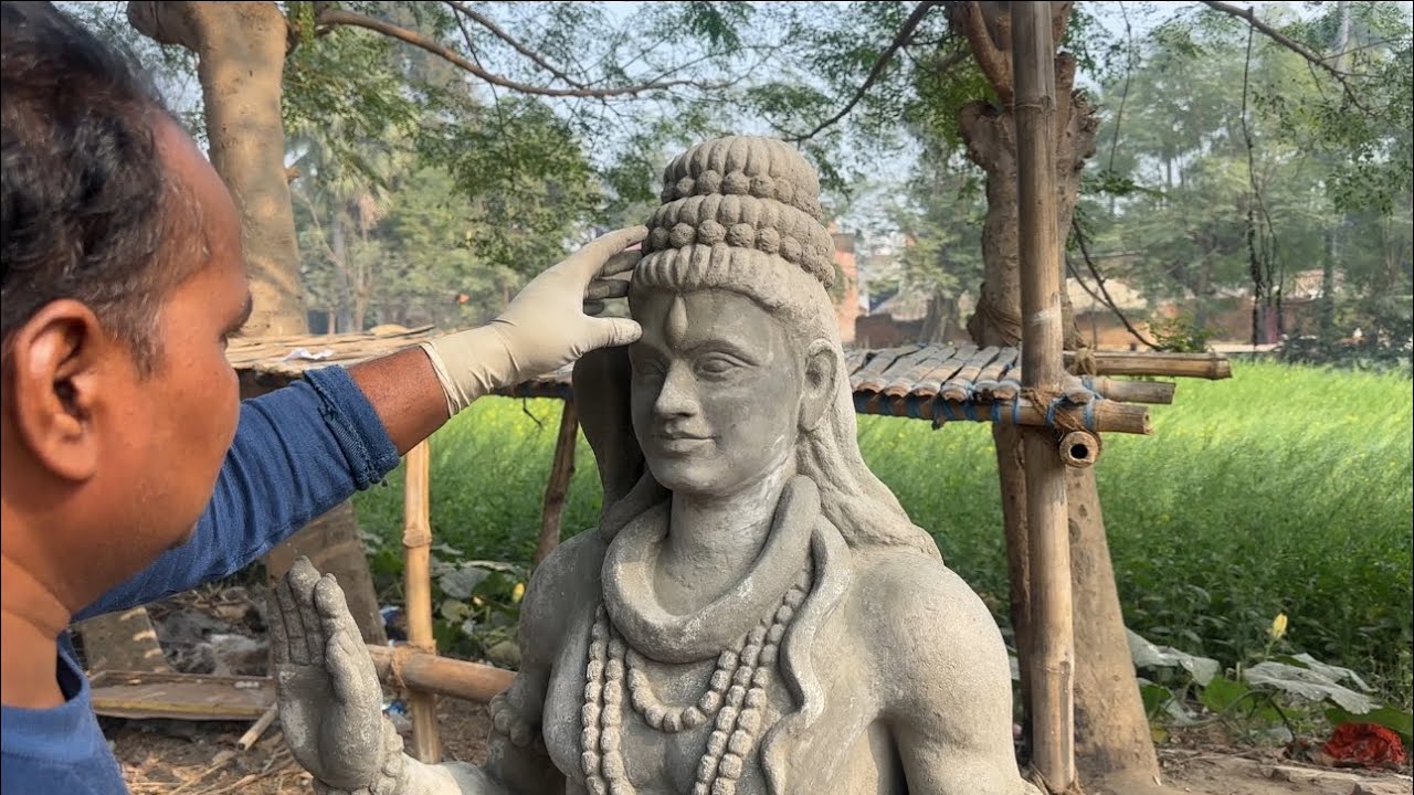 Mahadev statue making with cement A Direct cement process #art #statue #sculpture #artwork 