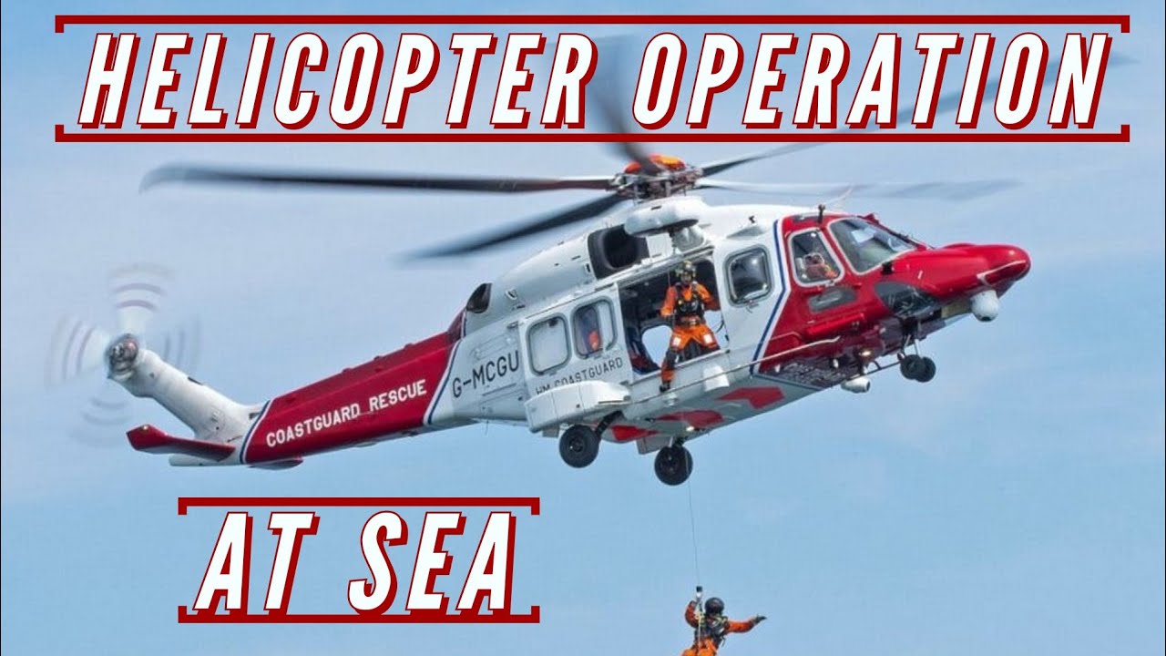 Amazing Helicopter Operation On The Ship During Rough Sea
