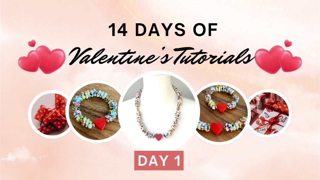 ✨ 14 Days of Valentine’s Jewelry – Day 1! 💖 African Glass Necklace & Bracelet | DIY Tutorial ✨