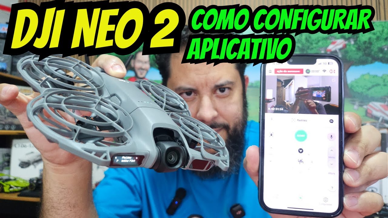 Drone DJI NEO 2 Todas as funções do aplicativo como Ligar no App dji fly como  controle por gestos 
