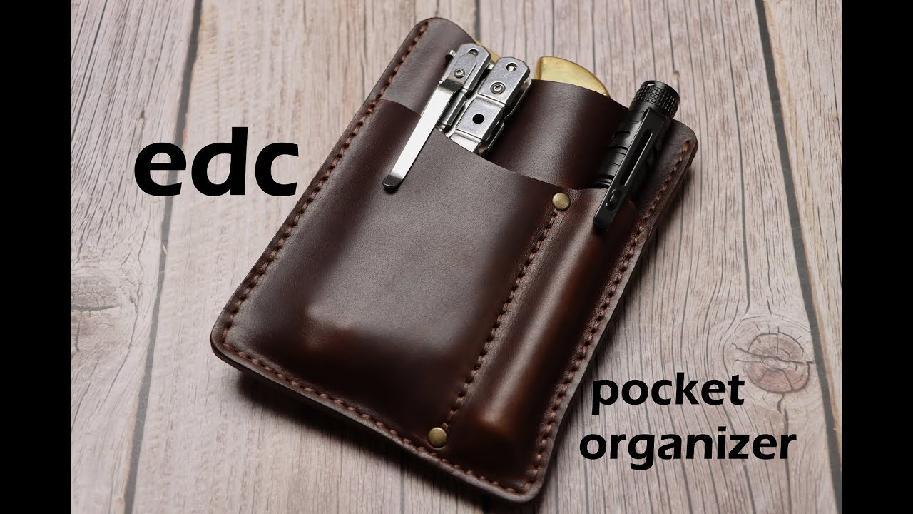 EDC pocket organizer EDC pouch leather personalized EDC wallet handmade USA edc gear everydaycarry