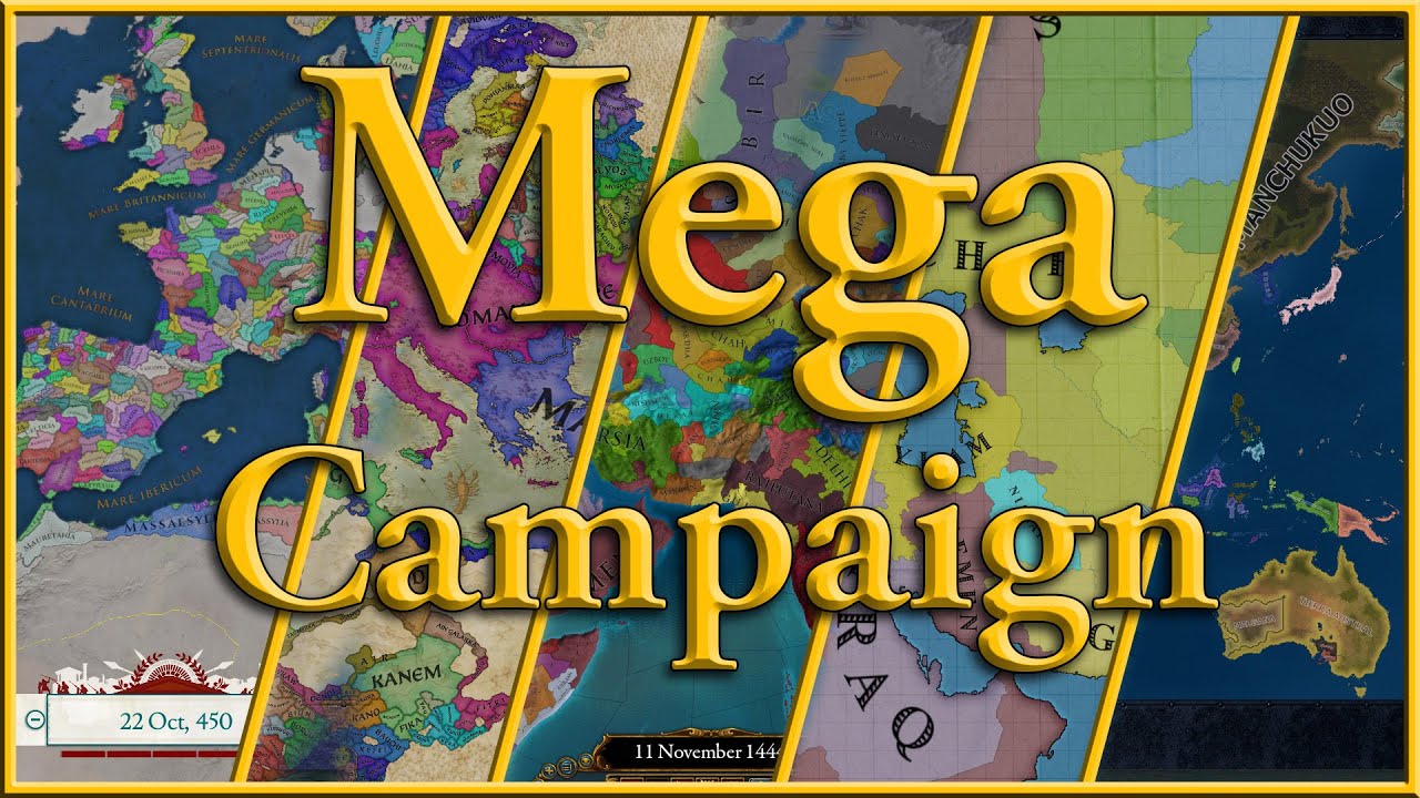 A 2000 Year Mega Campaign - IR - CKIII - EUIV - V2 - HOI4 - AI Only Timelapse