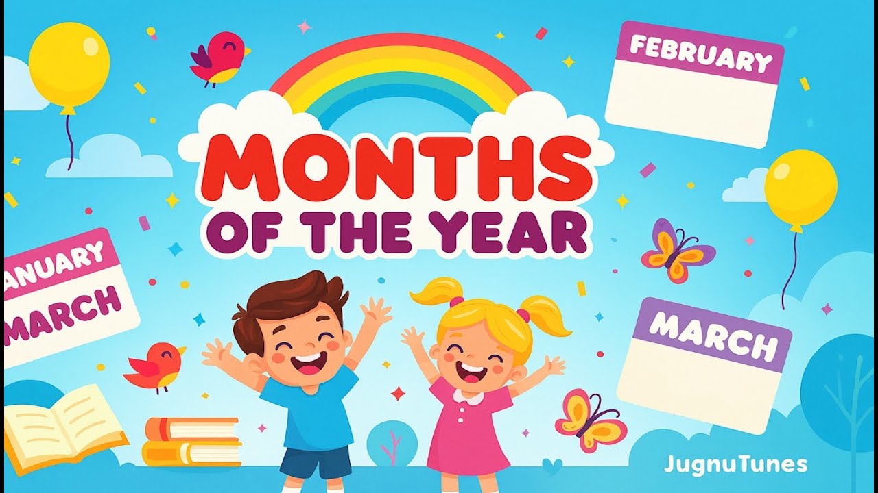 Learn Months of the Year 🗓️ | JugnuTunes l January to December Song for Kids #shorts #months #kids