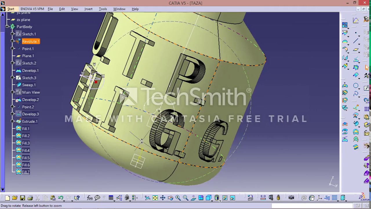 Cup embossed in CATIA V5 R2 MODULE SURFACE by: Eli G.G. FULL POWER  HD!! 1080P (no hack banned)