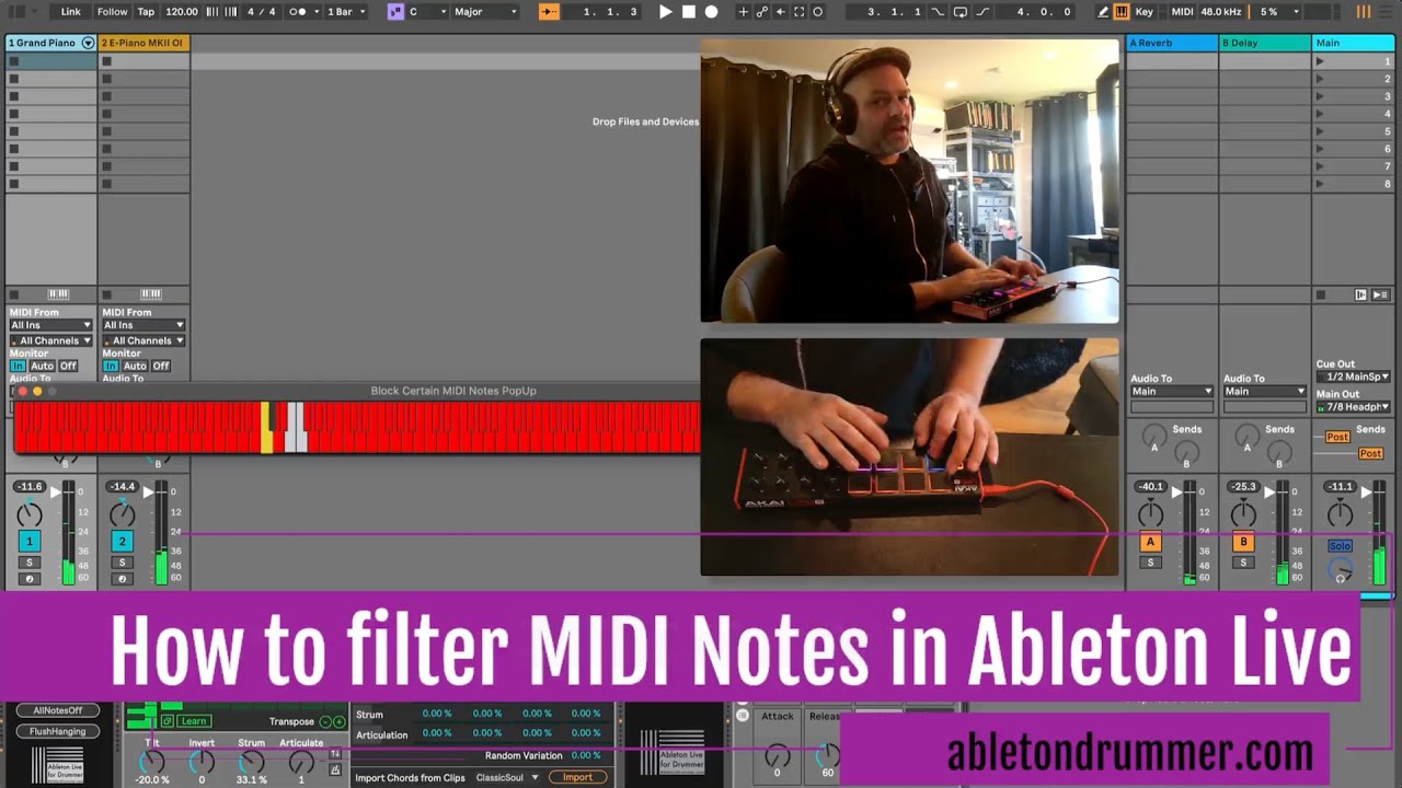 Как фильтровать MIDI-ноты в Ableton Live — устройство Max for Live