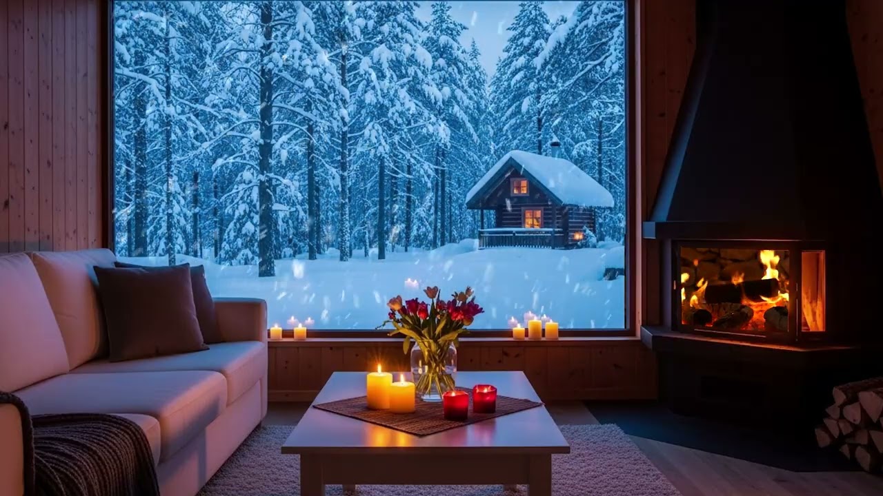 Soft Winter Piano with Falling Snow | Peaceful Music for Concentration, Relax & Sleep