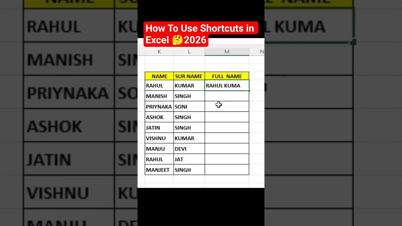 How To Use Shortcuts &diams;️ Excel 2026 #Excel #shortcutkeys #Trending #Shorts