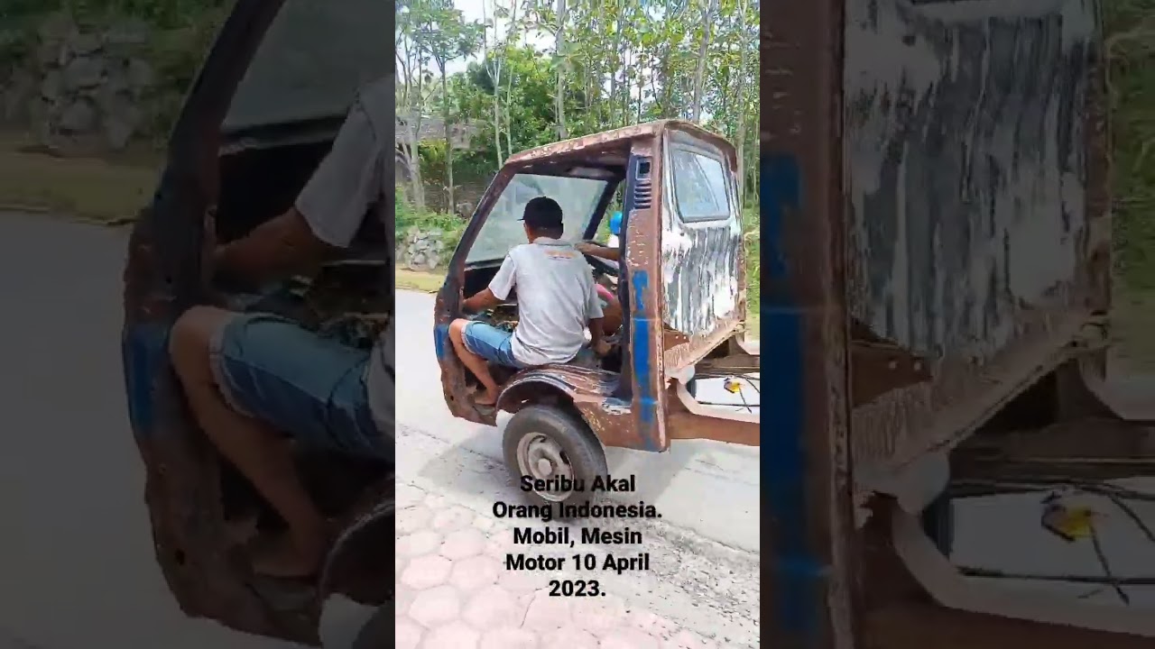 SERIBU AKAL ORANG INDONESIA, MOBIL ANTIK DENGAN MESIN MOTOR BISA JALAN // REZA PRODUCTION