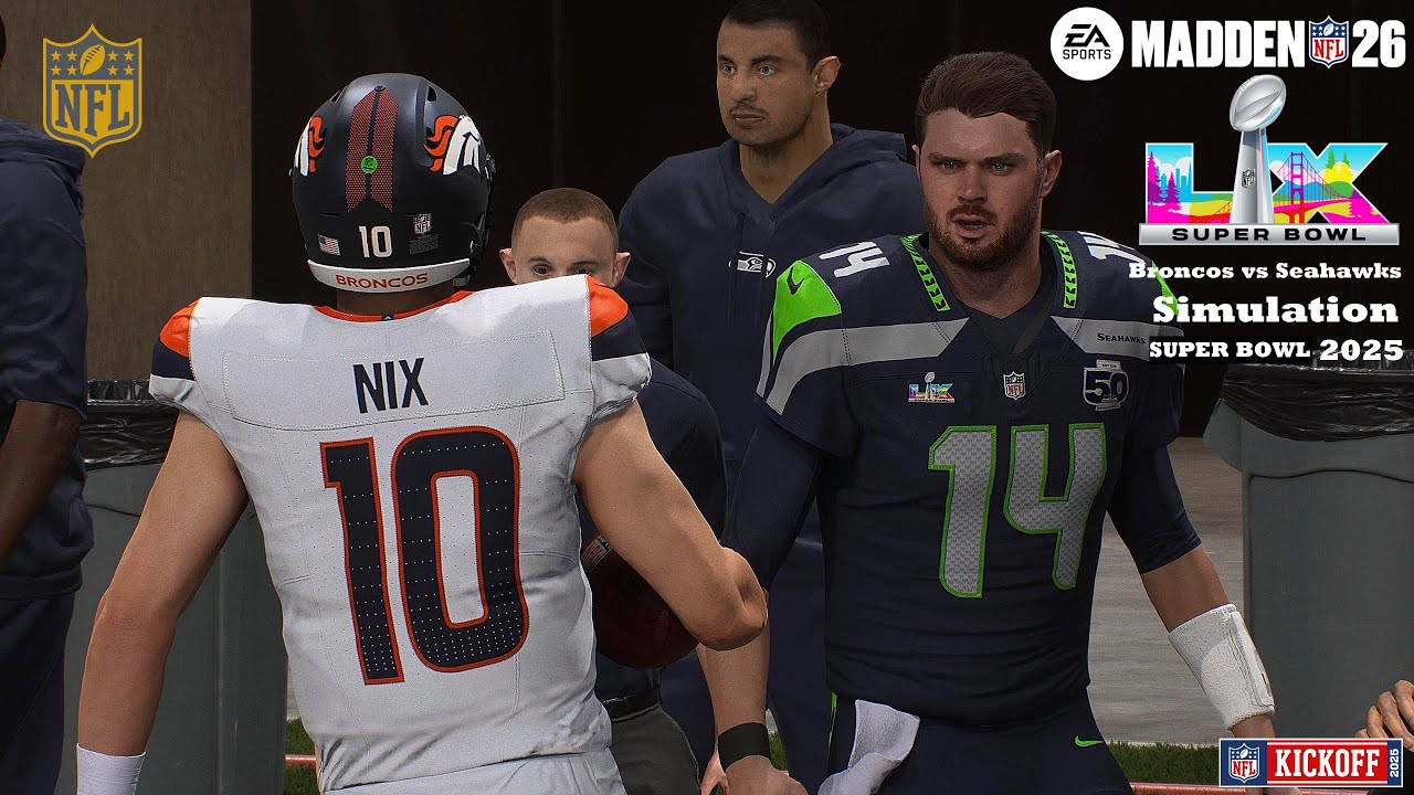 Madden 26 Super Bowl 60 Denver Broncos vs Seattle Seahawks Simulation 2025 PS5 Game Play