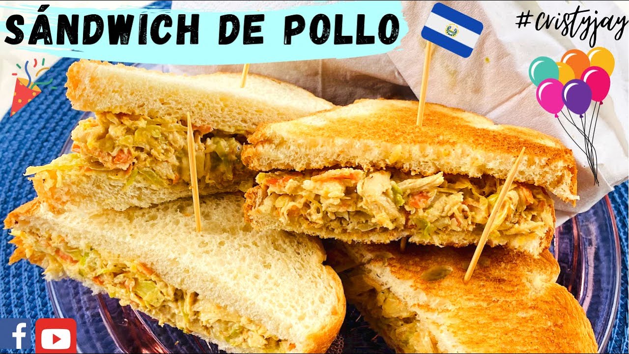 Sandwich’s de pollo salvadoreños| cómo preparar sándwich de pollo para fiestas 🎉🥳🎄🎄paso a paso