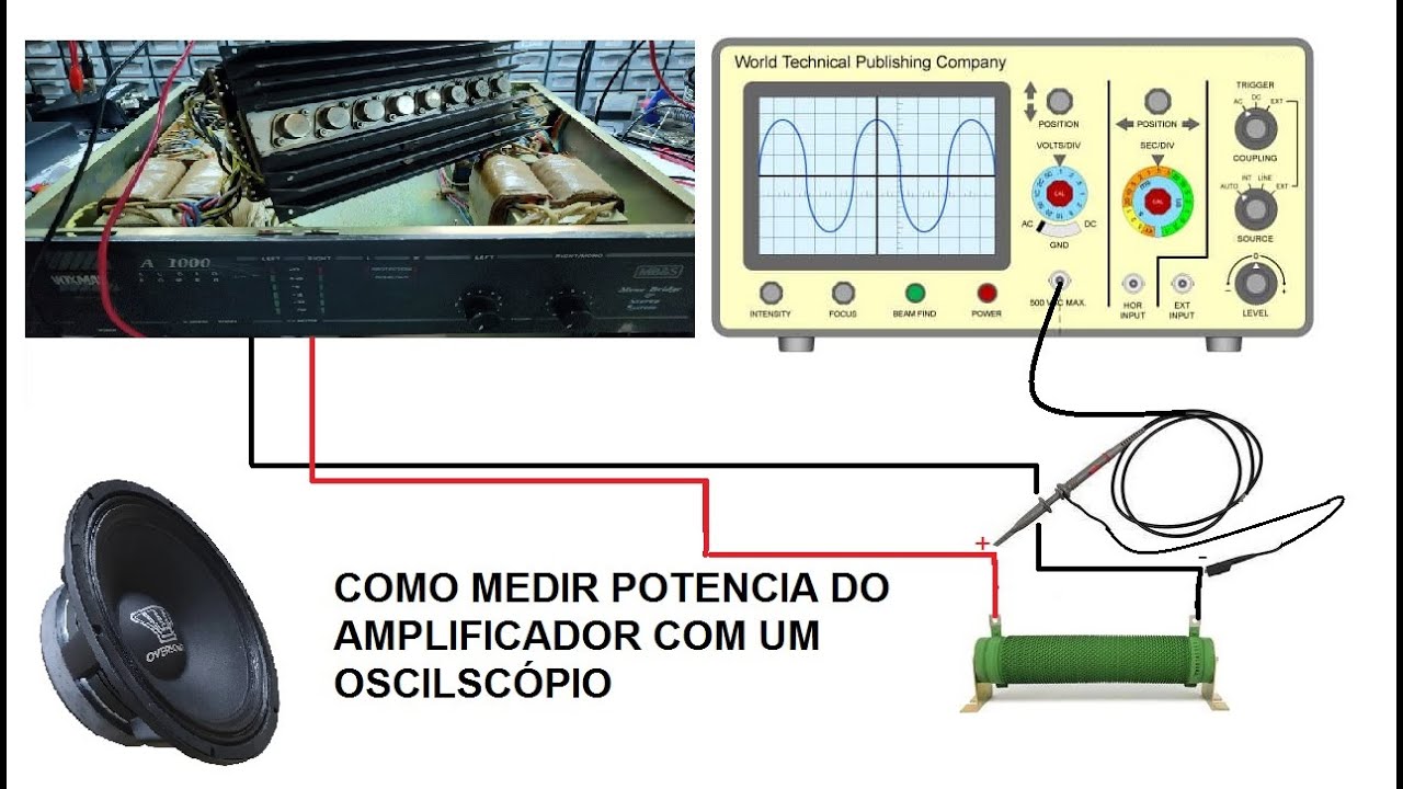 MEDINDO POTECIA DE ÁUDIO COM OSCILOSCÓPIO