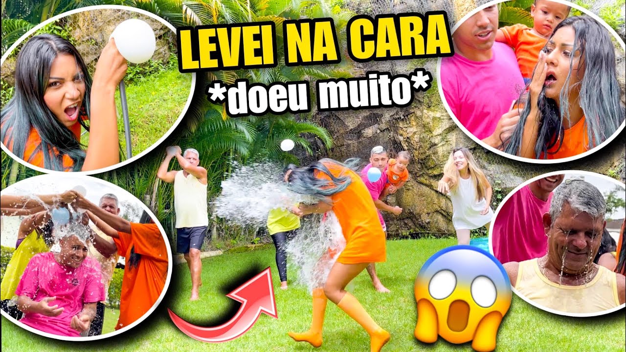 LEVEI NA CARA!! GUERRA DE BALÕES DE ÁGUA COM MINHA FAMÍLIA! * isso não deu certo * 😱