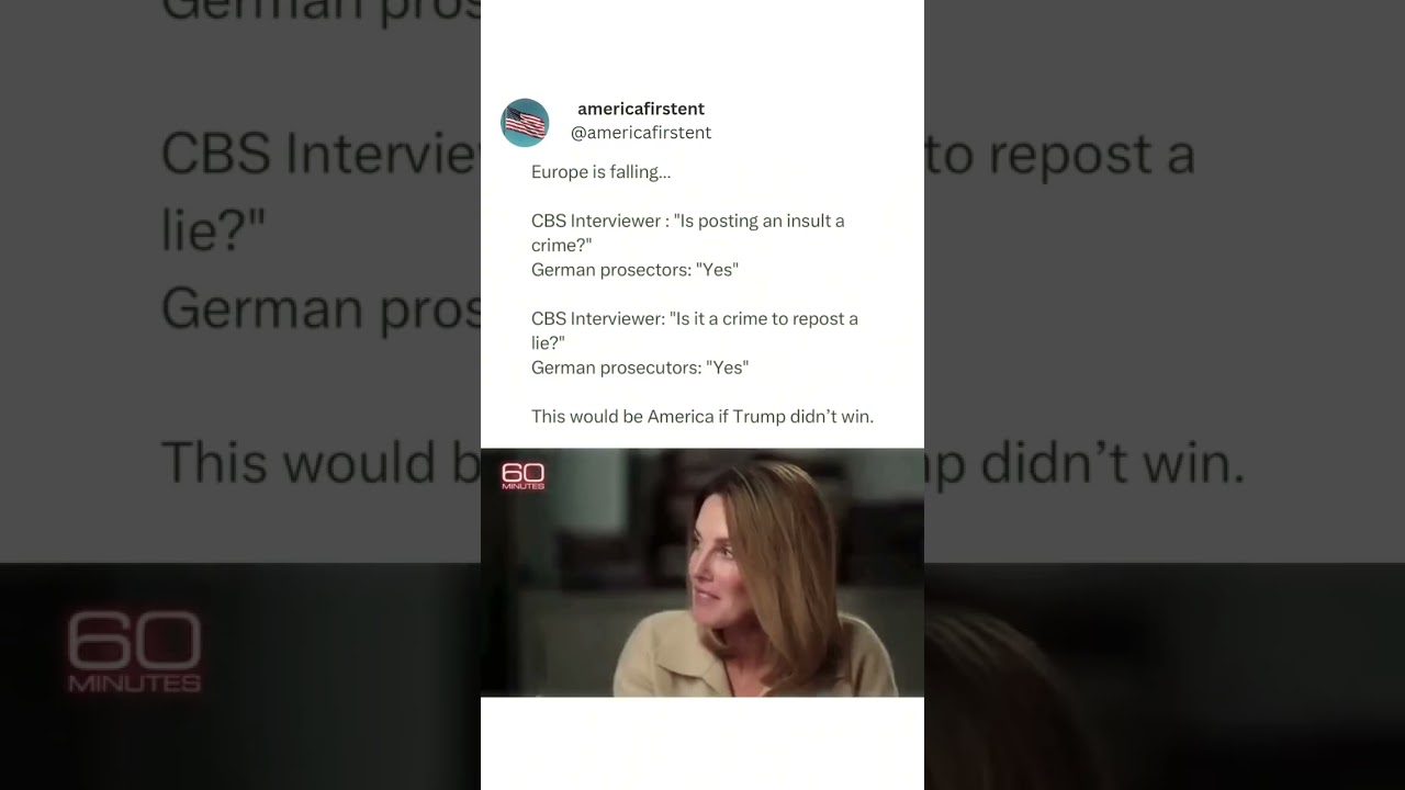CBS interviewer presses German prosecutors, who admit insults and reposting lies are considered