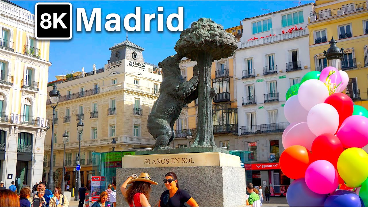 Мадрид Испания 8K 60FPS 🇪🇸 Пешеходная экскурсия по центру города 2023