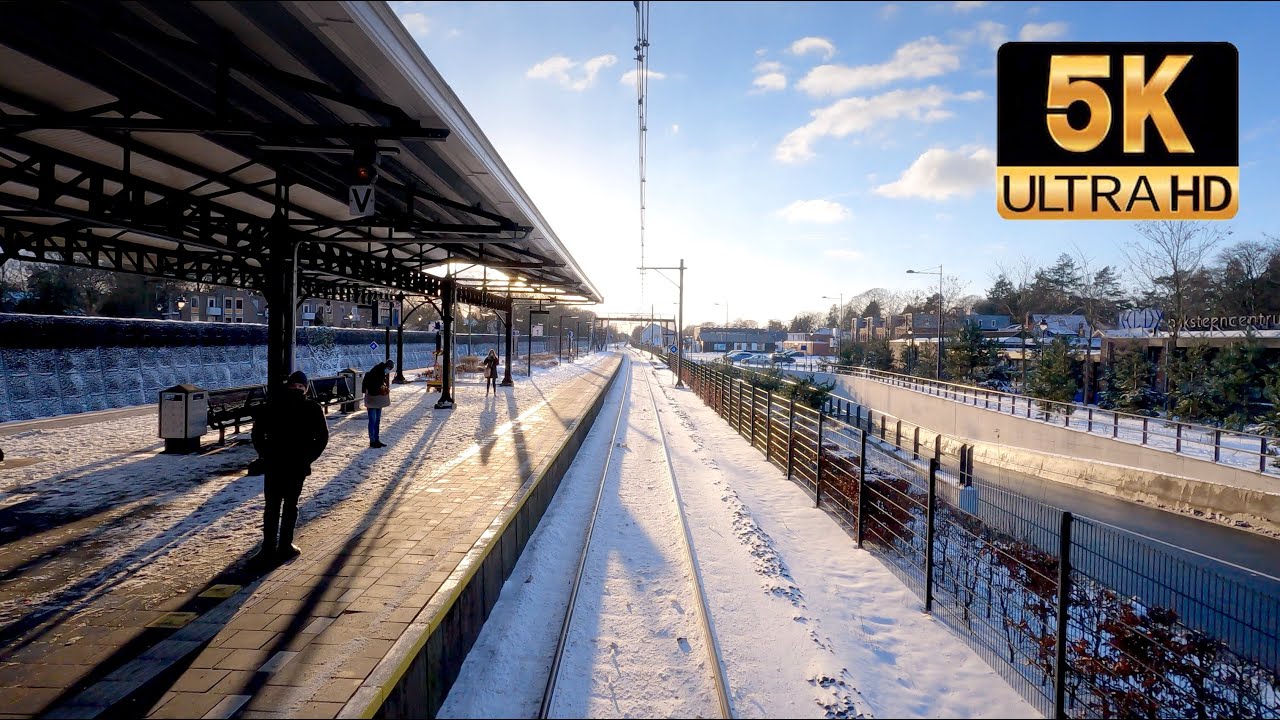 [5K] Snow Cab Ride & pelted with snowballs!  Baarn - Utrecht CABVIEW HOLLAND SLT 9feb 2021