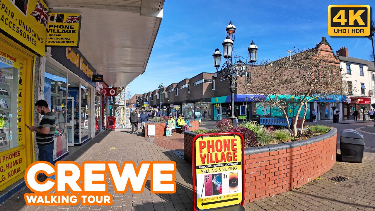 Crewe Town Centre | 4K Walk