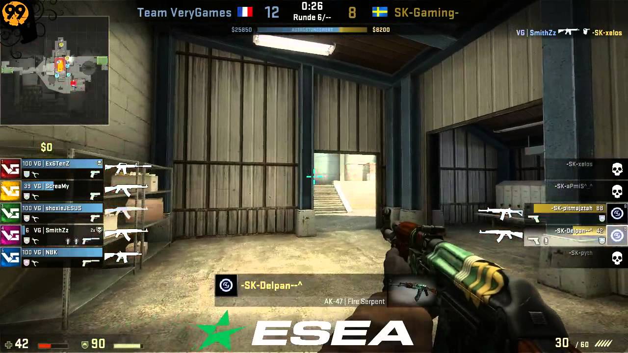 VeryGames vs SK Gaming | ESEA Season 15 Invite EU | de_nuke Part 2