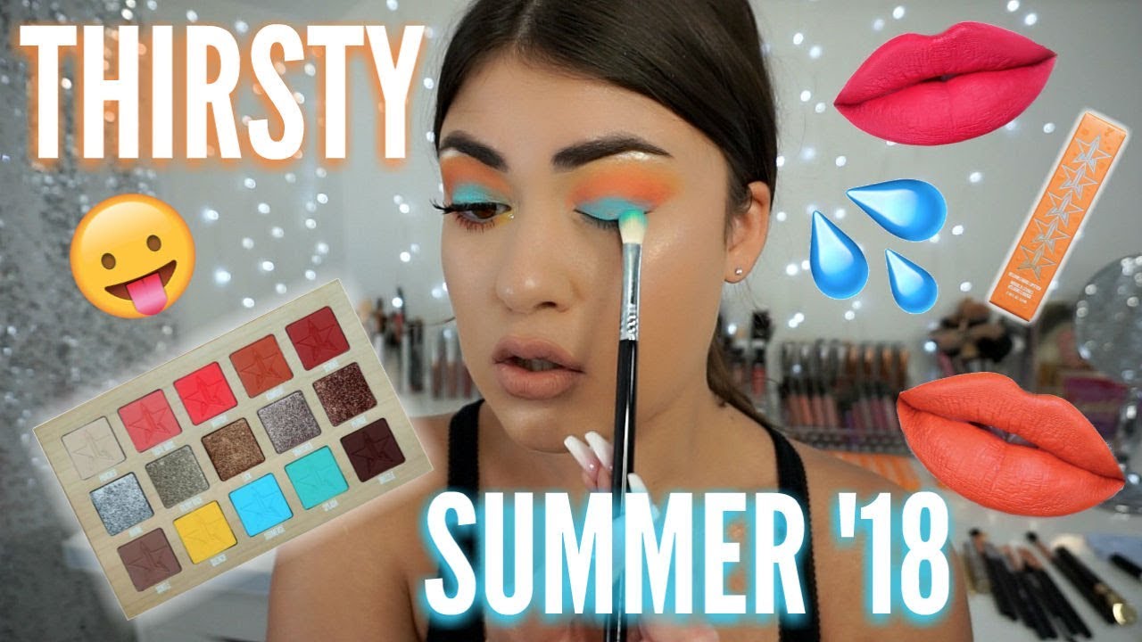 Jeffree Star Cosmetics SUMMER 2018! Thirsty Palette Tutorial & Lip Swatches!