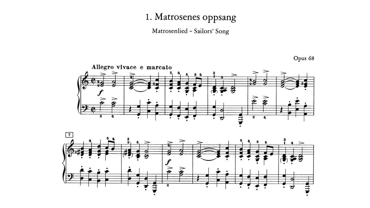 Edvard Grieg - Lyric Pieces (Volume IX), op. 68 (Piano, Orch.) [With score]