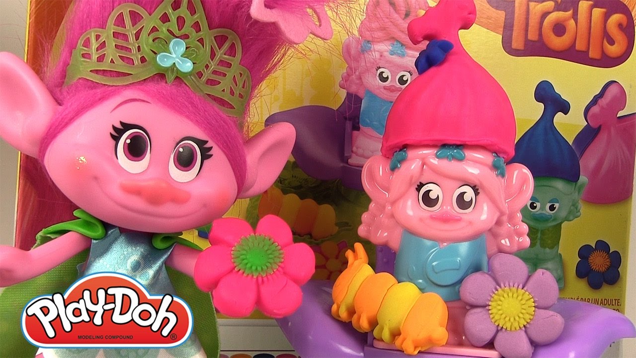 Pâte à modeler Play Doh Les Trolls Salon Coiffure Mode Poppy Press N Style Salon