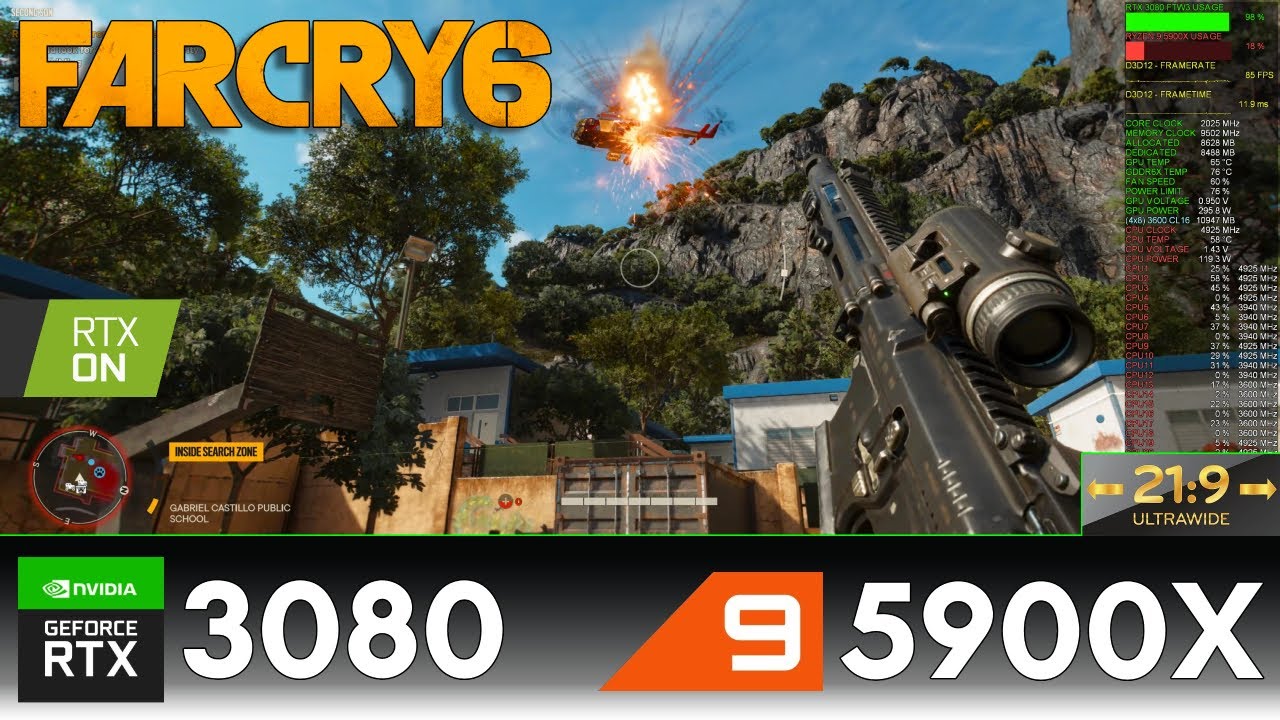 Far Cry 6 | RTX 3080 FTW3 Ultra | Ultra Settings + Ray Tracing | Ryzen 9 5900X | 3440x1440