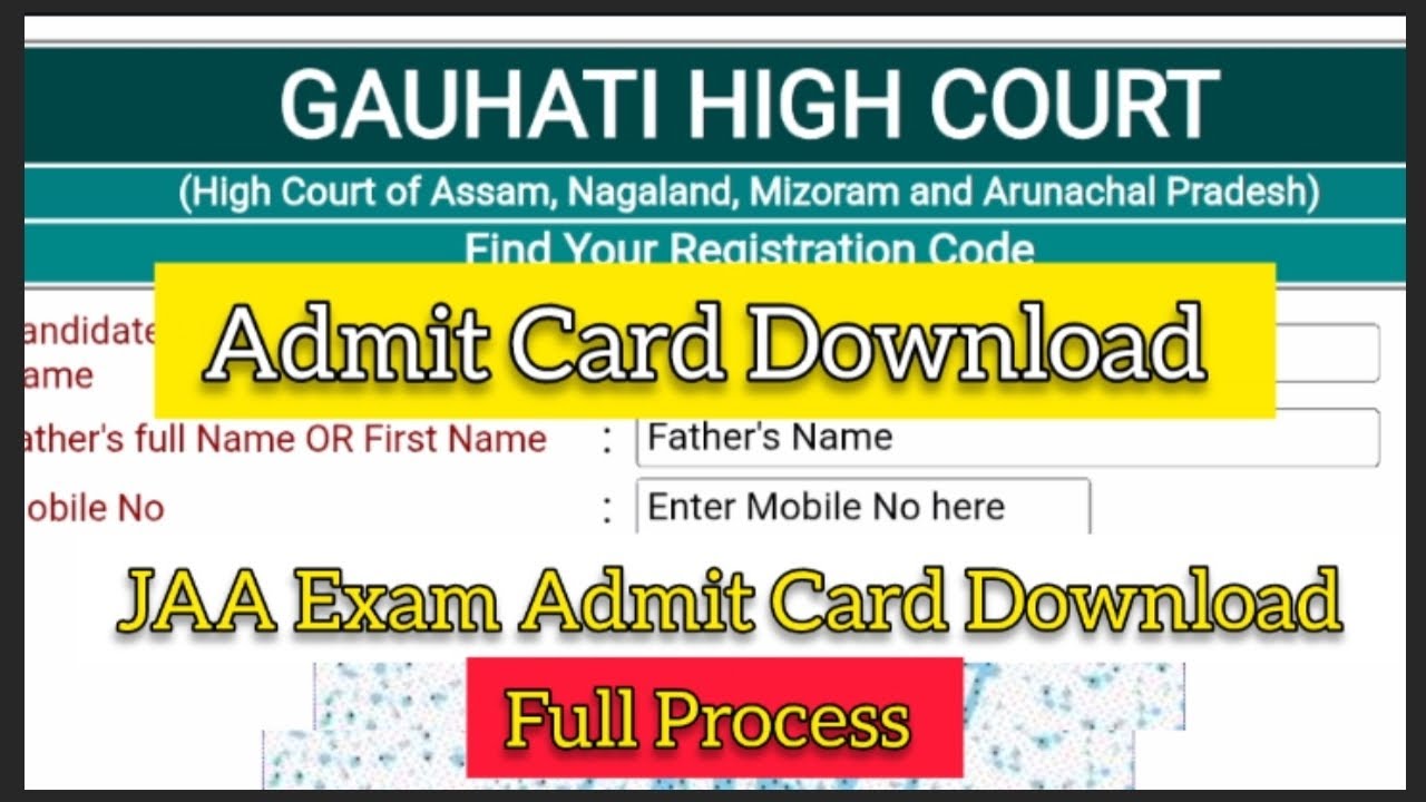 Gauhati High Court JAA Exam Admit card download // Guwahati High Court Recruitment 2026