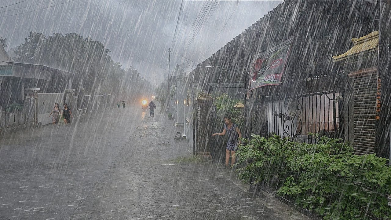 The biggest superstorm in history hit my village, with heavy rain and strong winds.