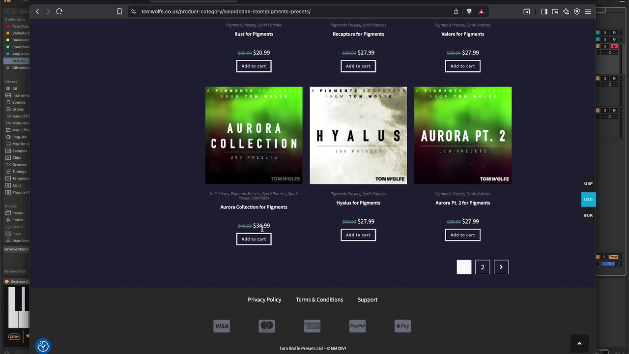 Checking out Tom Wolfe's Evanescent Arturia Pigments preset pack