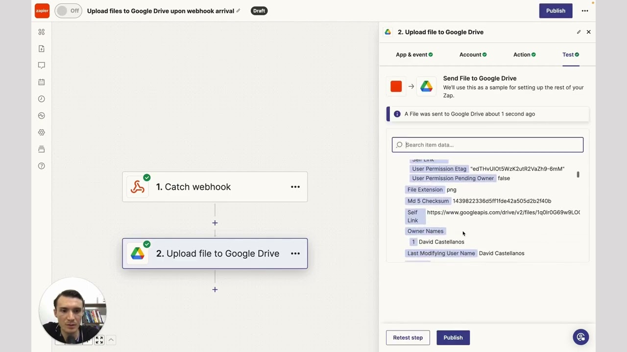 Respaldar evidencias de Geest en Google Drive con WebHooks y Zapier