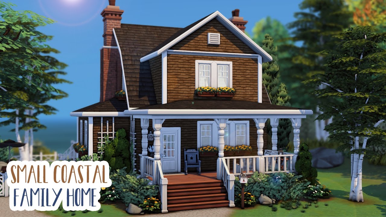 Small Coastal Family Home 🌊...(Sims 4 Speed Build)