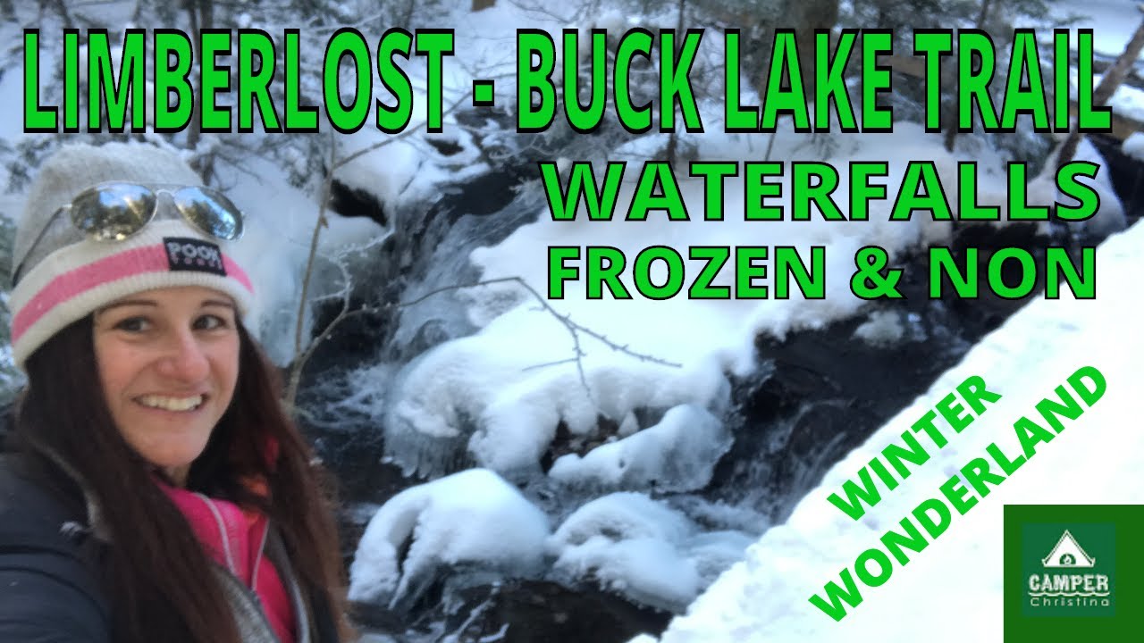 LIMBERLOST Buck Lake Trail - WATERFALLS Frozen & Unfrozen - Hiking ALONE in the Winter