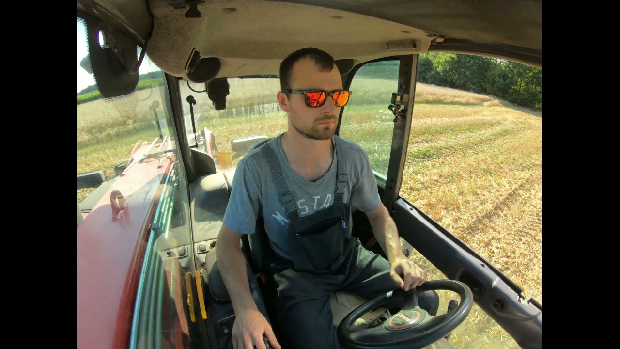 CAB view | Collecting straw bales | Manitou Telehandler | Zbiór bel słomy