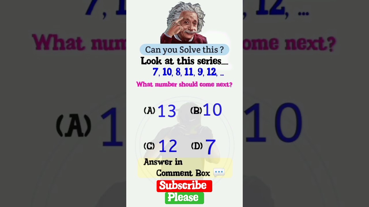 Math Puzzle 🧩 Find the next number in sequence series🥇Can you find the missing number Puzzle #maths