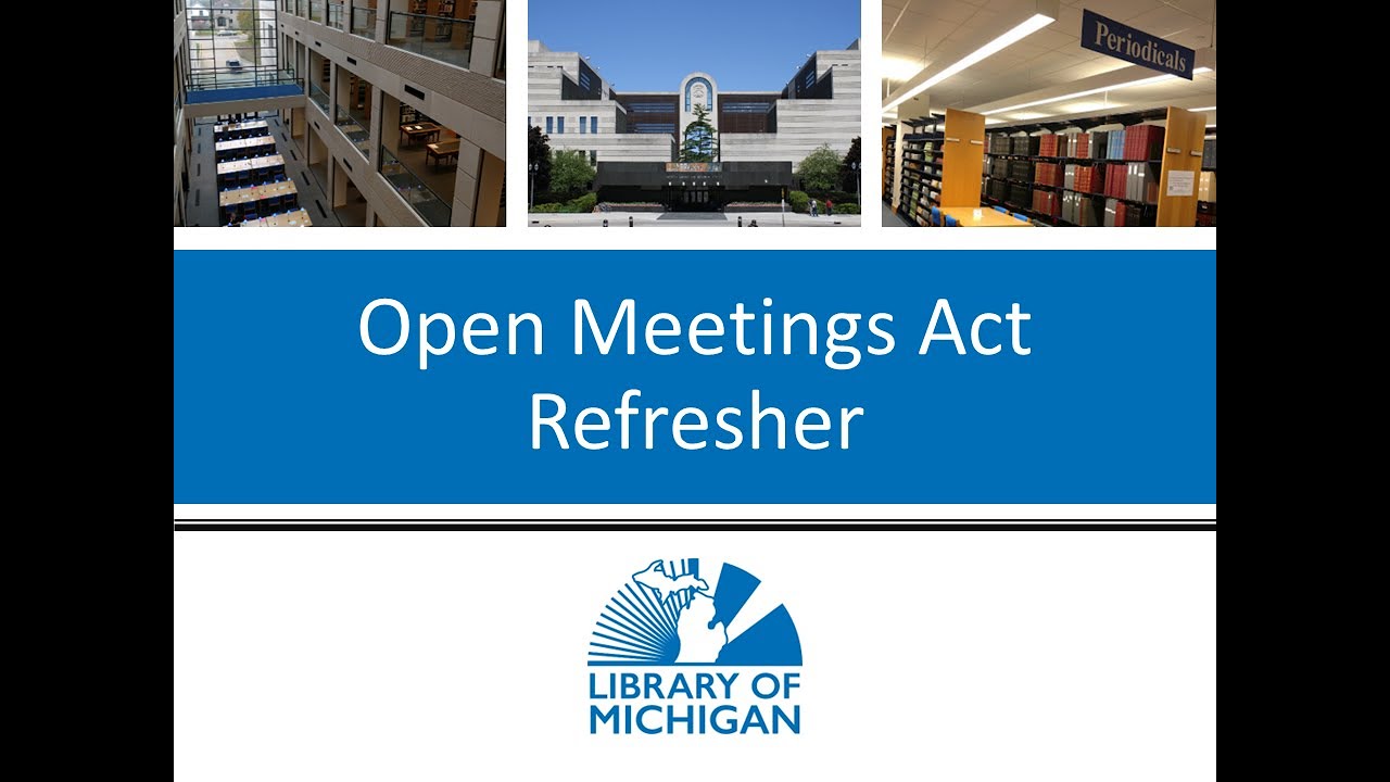 Library Law November 2023: Open Meetings Act Refresher with Clare Membiela