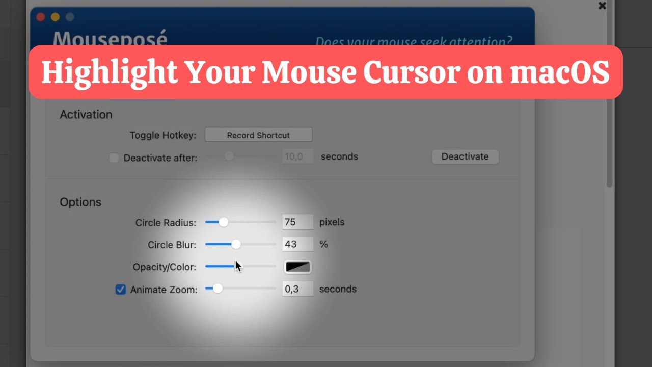 Лучший способ выделить курсор мыши на macOS | Учебное пособие по Mousepose