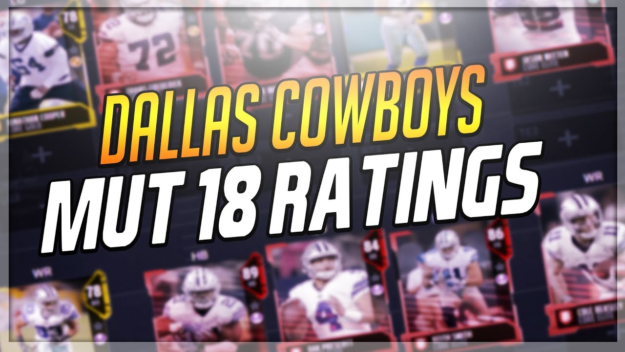 MUT 18 DALLAS COWBOYS ULTIMATE TEAM RATINGS!!! COMPLETE TEAM RATINGS!!!